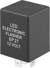 Electronic LED Flasher Relay Fix, 5 Pin EP27 Turn Signal Flashers Universal for Car Durable Plastic Black