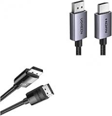 UGREEN VESA Certified 8K DisplayPort Cable 6.6FT, DP 1.4 Displayport to Displayport Bundle 4K DisplayPort to HDMI Cable 1080P@120Hz, Active DP 1.2 to HDMI 1.4 Cord