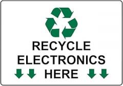 Recycle Electronics Here Sign For Recyclable Items - Metal Tin Sign 8x12 – Durable Safety Warning Metal Wall Decor for Home, Garage, Yard, or Workplace