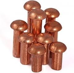 (5pcs) Purple Copper Aound Head Solid Rivets Fasteners, M8x16mm,Used in Electronic workbenches, Mechanical Shafts.