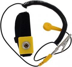 Othmro 1Pcs PM18 Cordless Anti Static ESD Wrist Strap Wireless Antistatic Wristband Flexible Woven Wrist Strap Discharge Band for Electronic Maintenance Dust-Free Workshop Yellow Black