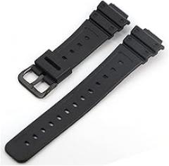 Watchband Silicone Rubber Bands Replace Electronic Wristwatch Band Sports Watch Straps (Band Color : Black Black, Band Width : 16mm)