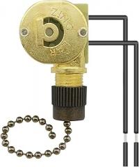 Pull Chain Switch Zing Ear ZE-109M, Metal Durable 2 Wire Ceiling Fan Light ON-Off Control Replacement for Hunter Ceiling Fans Wall Lamps Cabinet Light (Bronze)
