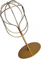 Milisten Decorative Hat Stand and Wig Storage Holder Metal Tabletop Hat Display Rack Gold Color Hollow Design for Home and Shop Organization