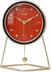 Desk Clock Simple Design Nordic Table Clocks Silent Modern Living Room Decor Desk Clocks Electronic Metal Home Decor Decorative Mantel Clock(Green) (Red One Size)