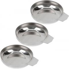 Stainless Steel Scale Pan Set for Weighing Powder Digital Electronic Scale Tray Narrow Spout for Jewelry and Spices 3-Piece Weighing Dish Kit