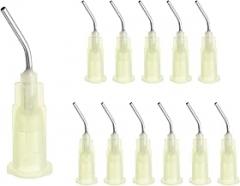 uxcell 12 Pcs Pre Bent Dispensing Needle Tips, 19 Gauge Stainless Steel 45 Degrees Bent Dispensing Tips 0.5