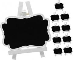 10pcs Mini Chalkboard Signs Reusable Wooden for Parties Catering Events Small Chalkboards Smooth for Safe Message Display for Weddings Restaurants Home Decor
