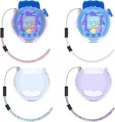 Hesupy Protective Cover Case for Tamagotchi Paradise, Clear Sleeve with Lanyard Candy Color Electronic Pet Game Machine Protector Case for Tamagotchi Paradise (Pink)