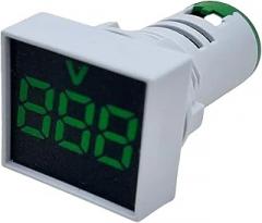 1Pcs Mini 22MM AC 60-500V VoltTrackier Metier Square Panel LED Voltage Trackier Metier Indicator Light Tester Red Blue Yellow Grrien White New 2026 High for Reliable Electronic Component