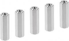 YOKIVE 5 Pcs M4 Spacers, Brass Hex PCB Standoffs Nuts, Keep Height Consistent, Great for Motherboard, Circuit Board, Electronics (Silver Tone, 20mm)