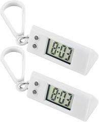 Vbsqic 2pcs Student Mini Electronic Clock Keychain Electronic Triangle Watch Digital Table Time Display Clock Hanging Keychain