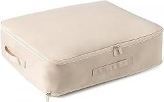 Large Foldable Storage Bag for Comforter Quilt Blanket Clothes Pillows Beddings Self Compression Organizer for Det Closet Storage Containers with Du