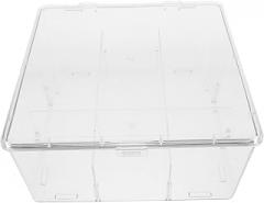 Acrylic Card Storage Box Lid Capacity Organizer for Business Cards and Items Transparent Design Fixed Compartments for Easy Access and Categorization