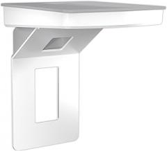 Sanus Made for Google Small Device Outlet Shelf in White & Fog Grey - Holds Small Electronics Up to 8lbs w/Built-in Cord Storage - Includes Both Standard & Decora Outlet Faceplates - Easy DIY Install