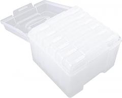 BESPORTBLE 5x7 Inch Photo Storage Box with Handle, Classified Cards Container and Multipurpose Organizer for Photos, Greeting Cards, and Electronic Components – Portable Storage Solution