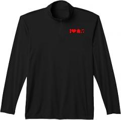 I Love House Music Funny Electronic Music Gift I Love House Music Funny Electronic Music Performance Quarter-Zip Top