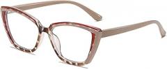 LJCZKA Cat Eye Blue Light Blocking Glasses for Women Square Computer Glasses Anti Eyestrain for Reading Gaming Texting