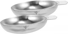 NUOBESTY 2pcs Stainless Steel Jewelry Scale Pan Precision Weighing Dish for Gemstones and Powders Scale Tray Pointed Mouth Design for Easy Pouring for Electronic Balance and Lab Use