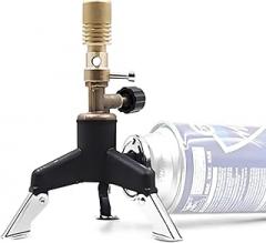 Lab Portable Bunsen Burner, Gas Blowtorch Stove with Tripod, Large Capacity Gas Burner, Brass Material, Jewelry Processing, for Heating, Cooking, Soldering