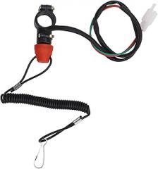 Engine Kill Stop Switch Safety Lanyard 22mm Universal Emergency Engine On Off Tether for ATV SUVs Off Road Vehicles Black ABS 2 Pin