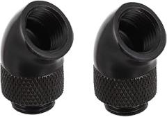 VILLCASE 45-Degree Rotatable G1/4 Brass Fitting for PC Water Cooling System 2PCS Adapter for Liquid Cooling Electronics Extender Accessory