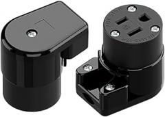 1 Pack Right Angle NEMA 5-15R 15A 125V Female Socket, Low Profile Electrical Outlet for DIY, Electronics, Appliances and Power Stripss - White