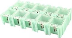 NEW LON0167 10 Pcs Light Green Plastic Electronic SMT Clip Organizer Box Holder Container(10 Stücke Licht Grün Kunststoff Elektronische SMT Clip Organizer Box Halter Container