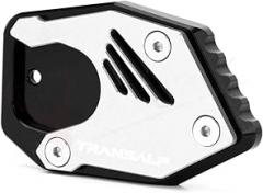Kickstand for Honda XLV 600 650 700 TRANSALP Motorcycle Foot Support Side Stand Cover CNC Support Plate Enlarger Pad Extension Pad (Color : Silver)