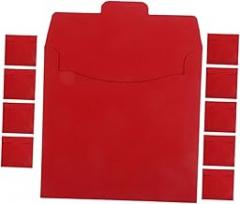 10pcs Red Cd DVD Sleeves Paper Envelope for Storage Lightweight Disc Holders for Compatibility for Wedding Photography Document Organization
