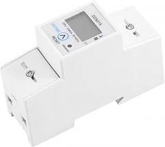 Din Rail Single Phase Wattmeter Power Consumption Watt Electronic Energy Meter kWh 5-80A 230V AC 50Hz with Reset Function