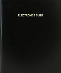 BookFactory Electronics Suite Log Book/Journal/Logbook - 120 Page, 8.5''x11'', Black Hardbound (XLog-120-7CS-A-L-Black(Electronics Suite Log Book))