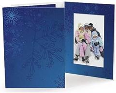 Blue Snowflakes Holiday Photo Folder for 4x6 (Portrait) Prints Our Price is for 25 Units - 4x6
