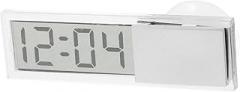 Car LCD Digital Clock with Suction Cup Electronic Display for Vehicles Easy to Install Transparent Design for Visibility Dashboard