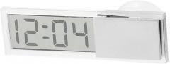 Car LCD Digital Clock with Suction Cup Electronic Display for Vehicles Easy to Install Transparent Design for Visibility Dashboard