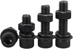 (2 Sets) Black Carbon Steel hex Socket Head Screw nut Set Combination,for Electronic or Furniture Fixing Etc.M14x35mm.