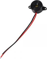Milltrip 3-24V Piezo Electronic Buzzer Alarm - 85-95dB Continuous Sound Tones Alert with 100mm Cable for Electronics, Automotive & DIY Projects (23mm x 12mm, Black)