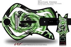 Alecias Swirl 02 Green Decal Style Skin - fits Warriors Of Rock Guitar Hero Guitar (GUITAR NOT INCLUDED)