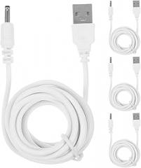 Mobestech 4pcs USB to Dc Charging Cable 1.5m .5×1.35mm Power Cord for Compatible with Lights and Small Electronics