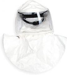 MSA 10083330 OptimAir TL Hood - Tychem QC Powered Air-Purifying Respirator (PAPR), Color: White, 4 Pack, Double Bib, Threaded Connection, Includes Suspension, Hi-Efficiency Respiratory Protection