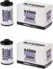 Ilford 1887710 Delta 3200 Professional, Black and White Print Film, 135 (35 mm), ISO 3200, 36 Exposures 2-Pack