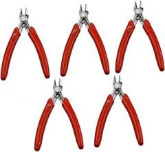 5pcs Stainless Steel Diagonal Pliers Spring-loaded Flush Nippers for Wire Cutting for Electronics Repair Jewelry Making and Model Crafting