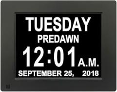 Digital Photo Frames Black/White 8-inch Electronic Clock Machine Desk Calendar Digital Electronic Album Resolution 1024×768 (White) (Black)