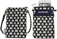 Tainada Women Crossbody Shoulder Travel Zippered Wallet Purse Clutch Phone Bag w/Detachable Strap (Hippo Pattern Black)