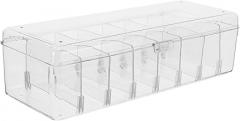 Transparent Storage Box Removable Dividers for Card Organizing Plastic Organizer for Electronics Jewelry and Parts Aesthetic and Easy Maintenance
