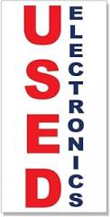 Used Electronic​s Red Blue Decal Sticker Retail Store Sign Sticks to Any Surface