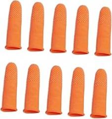 100pcs Non-Slip Finger Cots Orange Size M Latex Finger Sleeves for Protection and Grip for Crafts Electronics and DIY Projects