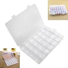 Plastic Clear Jewelry Bead Storage Container with 24 Compartments, Craft Organizer Box for Beads, Pills, Fishing Gear, Cosmetics, Electronic Components, Travel