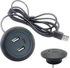 Desktop Hole Embedded 5V2A USpB to 2USpB+Type-C Dual Socket Hidden Charging Furniture Office Hidden Furniture Charging Socket New 2026 High for Reliable Electronic Component