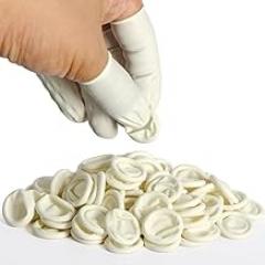 Finger Cots, Finger Gloves, Latex Finger Disposable, Finger Cots Medium, Fingertip, Thumb Gloves Approx 100 Pcs White for Electronic Repair, Handmade, Nail Art (100)